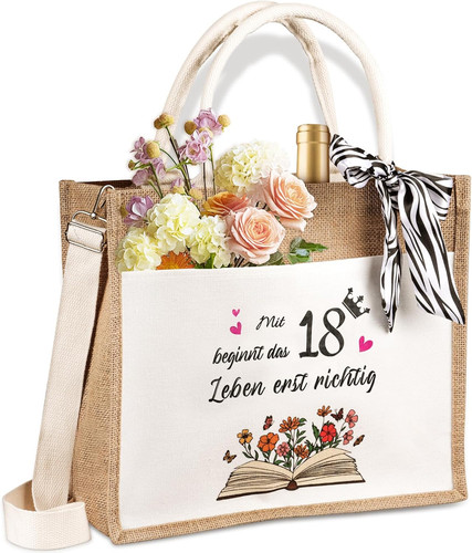 Jutetasche geschenk zum 18 - geschenk,