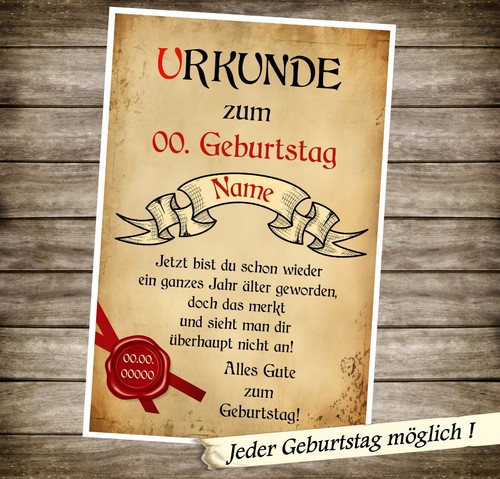 Urkunde 40 50 60 70 - 50,