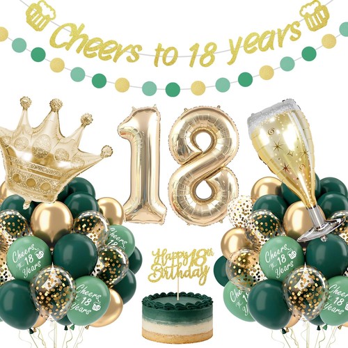 Geburtstag deko grün gold - geburtstag,