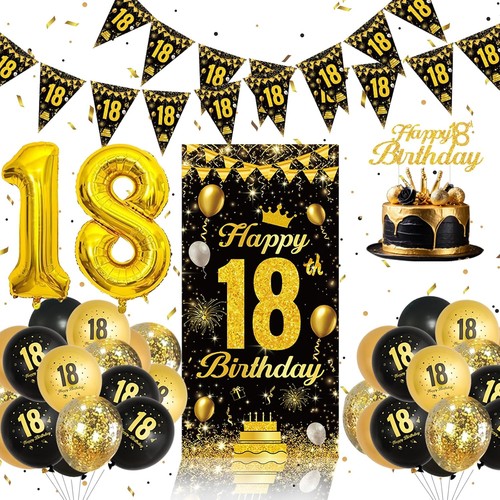 Geburtstag deko schwarz - 18.,
