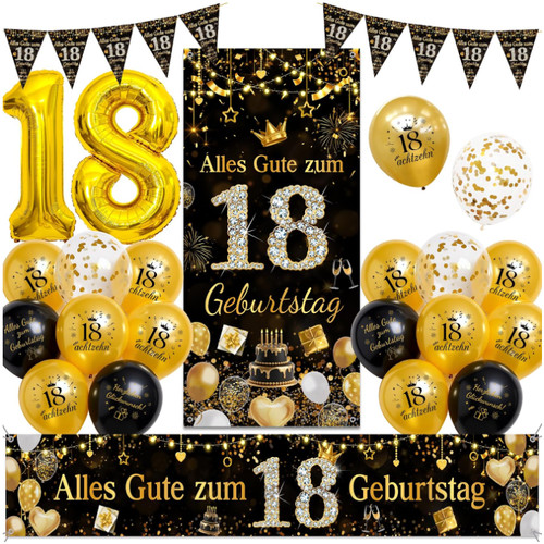Geburtstag deko set schwarz - geburtstag,