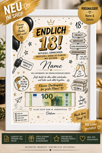 Geldgeschenk zum - , 18