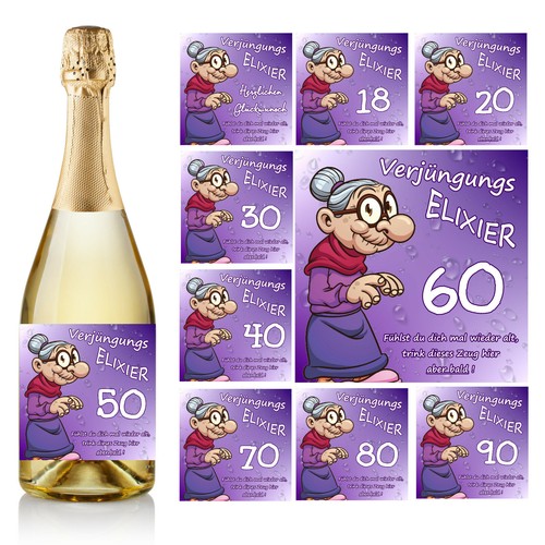 Aufkleber sektflasche - aufkleber,
