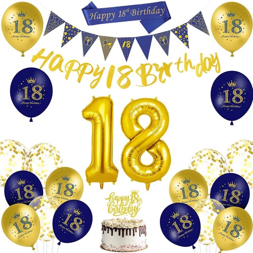 Geburtstag dekoration blau - 18.,