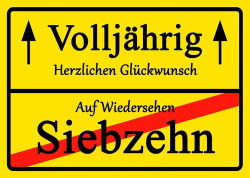 Ortsschild geburtstag - 18.,