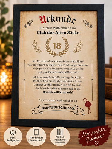 Urkunde geburtstag - urkunde, 18.