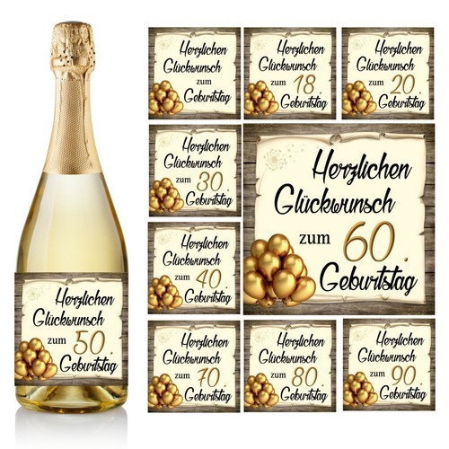 Aufkleber sektflasche - aufkleber,