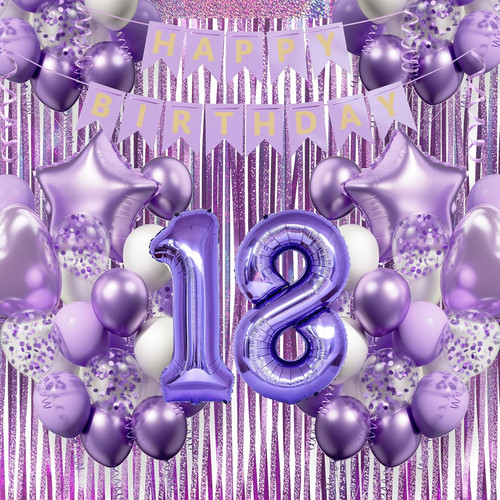 Lila geburtstag ballon - lila, deko