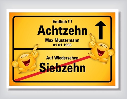 Ortsschild zum geburtstag - ortsschild,